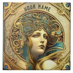 Azulejo Alphonse Mucha Decoración de pared Zodiaco Arte No