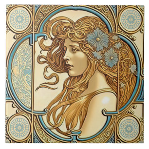 Azulejo Alphonse Mucha Decoración de pared Zodíaco Arte No