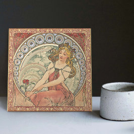 Azulejo Alphonse Mucha La Peinture Art Nouveau Vintage