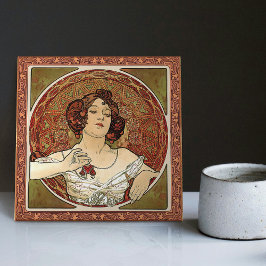 Azulejo Alphonse Mucha "Ruby"