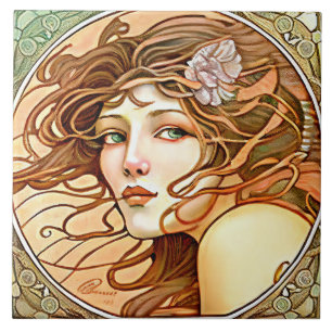 Azulejo Alphonse Mucha Sarah Bernhardt Art Nouveau