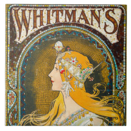 Azulejo Alphonse Mucha vincula el anuncio de Whitman
