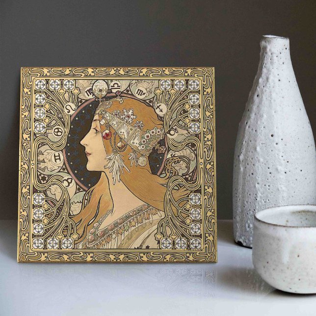 Azulejo Alphonse Mucha ZODIAC 1896 Art Nouveau Vintage (Subido por el creador)