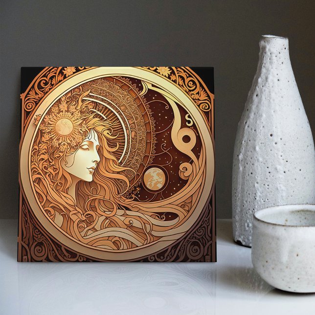 Azulejo Alphonse Mucha Zodiac Wall Decoración Art Nouveau  (Subido por el creador)