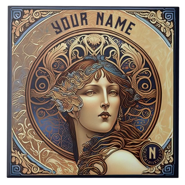 Azulejo Alphonse Mucha Zodiac Wall Decoración Art Nouveau (Frente)