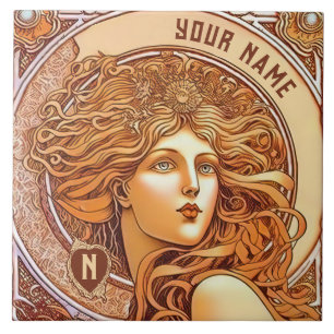 Azulejo Alphonse Mucha Zodiaco Decoración de Pared Arte No