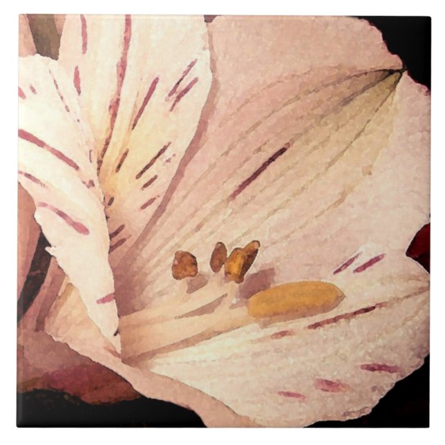 Azulejo Alstroemeria en flor (Frente)