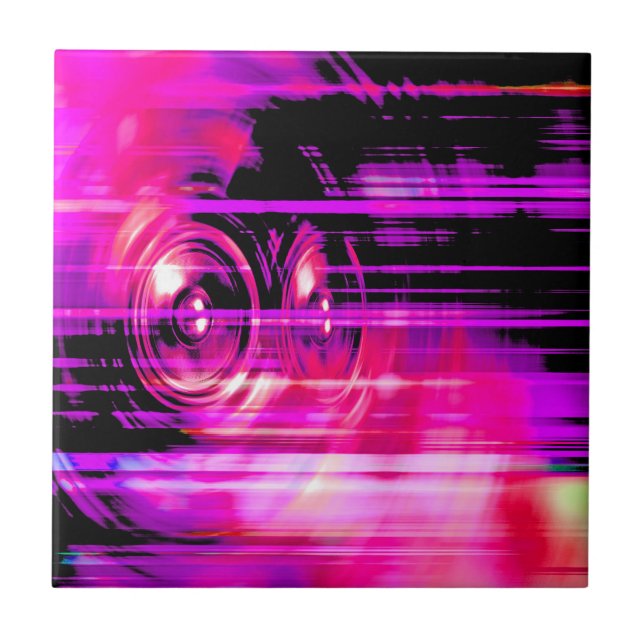 Azulejo Altavoces de música púrpura (Frente)