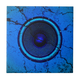 Azulejo Altavoz de música azul roto
