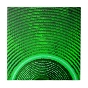 Azulejo Altavoz de música verde y ondas de sonido