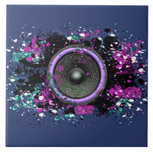 Azulejo Altavoz de música y pintura salpicada