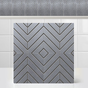 Azulejo Aluminio Anodizado Industrial Plateado Chevron Met
