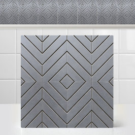 Azulejo Aluminio Anodizado Industrial Plateado Metal Chevr