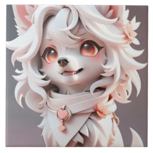 Azulejo Aluminio Rosa Y Blanco Fluffy