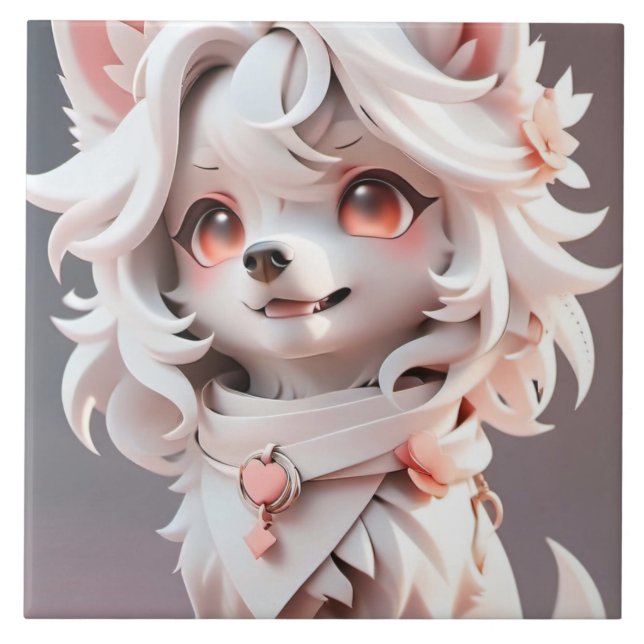 Azulejo Aluminio Rosa Y Blanco Fluffy (Frente)