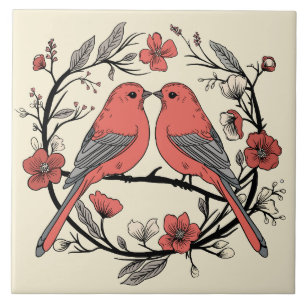 Azulejo Alvebirds dibujado a mano Tile cerámico decorativo