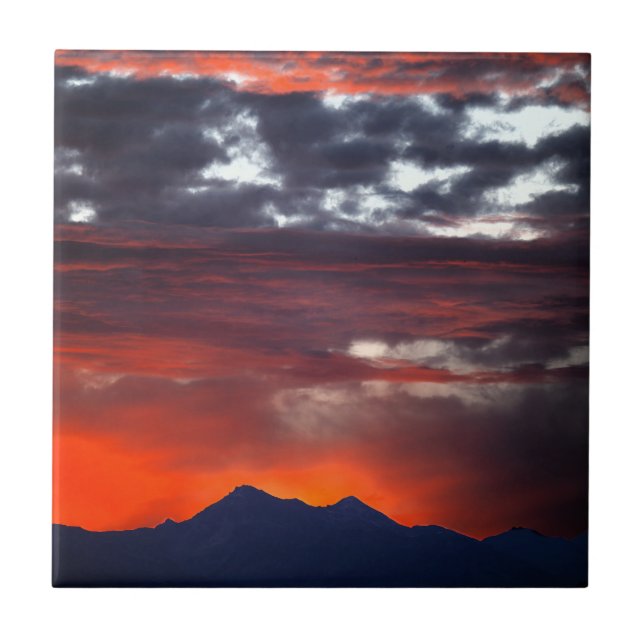 Azulejo Amanecer de los Alpes de Montaña Suiza (Frente)