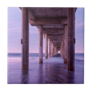 Azulejo Amanecer morado en el muelle Scripps