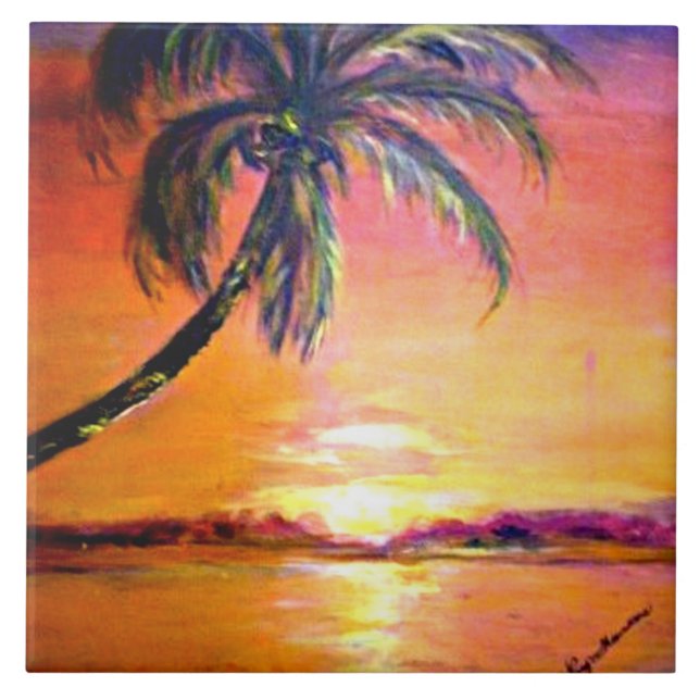 Azulejo Amanecer tropical (Frente)