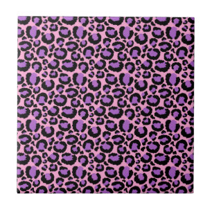 Azulejo Amante de Animales con Patrón de Guepardo Rosa Vio