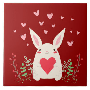 Azulejo Amante de Kawaii Bunny Personalizado