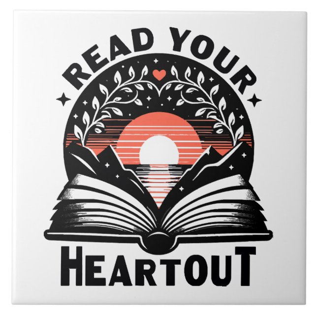 Azulejo Amante de la lectura Lee tu corazón Libro Nerd (Frente)