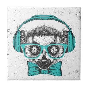 Azulejo Amante de la música del Lemur el  