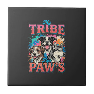 Azulejo Amante de los Perros Mi Tribu Tiene Patas