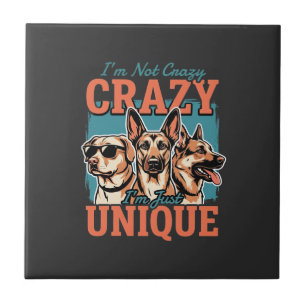 Azulejo Amante de Perro Único Loco