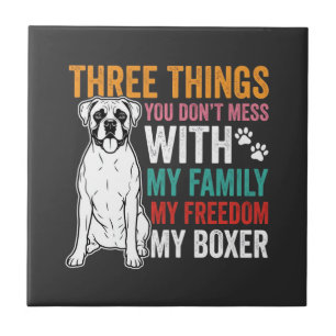 Azulejo Amante de Perros de la Familia Boxer Libertad