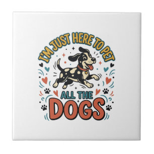 Azulejo Amante de Perros Divertido Mascota Vintage Diseño 