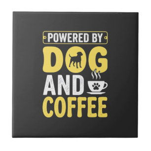 Azulejo Amante Del Café De Perro Impulsado Por El Diseño