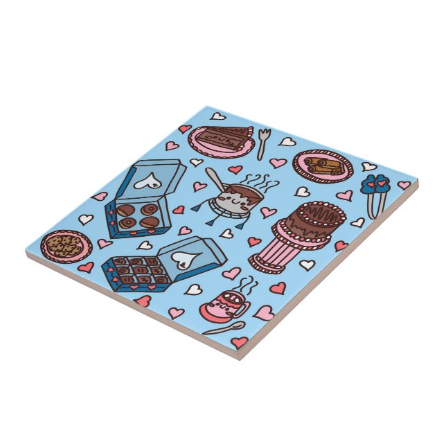Azulejo Amante del chocolate lindo (Lado)