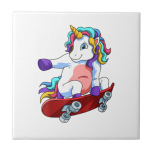 Azulejo Amante del monopatín unicornio Skateboarder Skateb