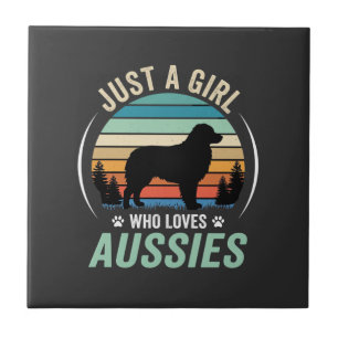 Azulejo Amante del perro pastor australiano Retro Atardece