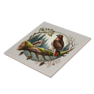 Azulejo Amantes de Cute Woodland