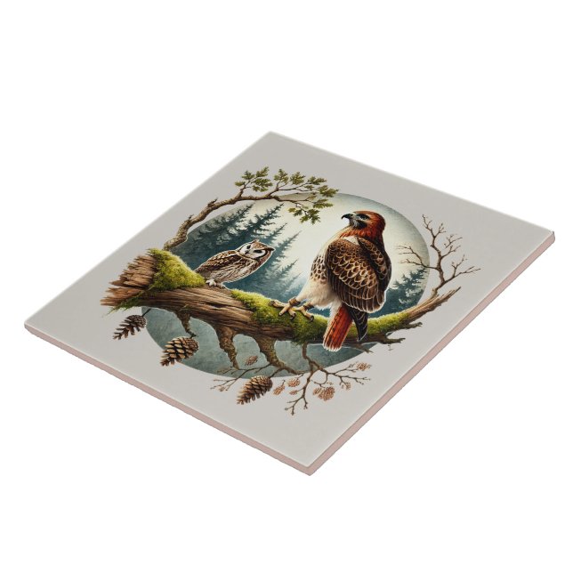 Azulejo Amantes de Cute Woodland (Lado)