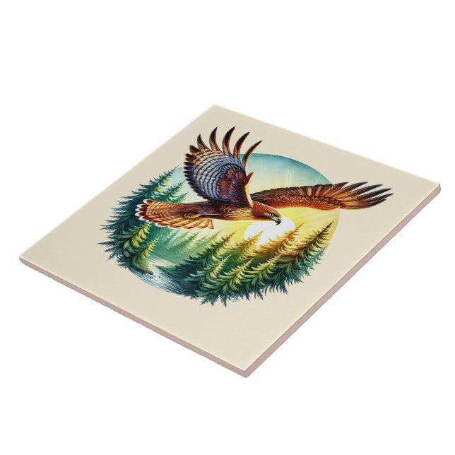 Azulejo Amantes de Cute Woodland Eagle (Lado)