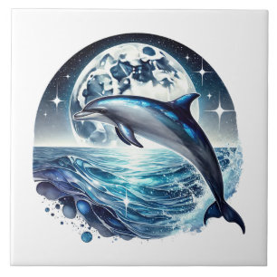 Azulejo Amantes de delfines de playa lindos