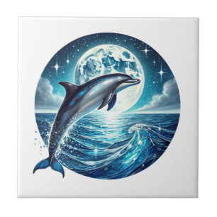 Azulejo Amantes de delfines de playa lindos
