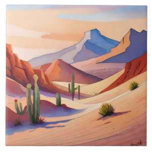 Azulejo Amantes de la escena divertida del desierto