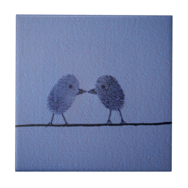 Azulejo Amantes de la huella dactilar (Frente)
