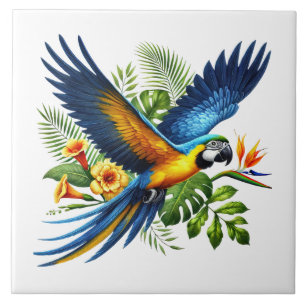 Azulejo Amantes de loros de playa lindos