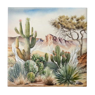Azulejo amantes de los cactus del desierto