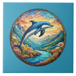 Azulejo Amantes de los delfines de playa