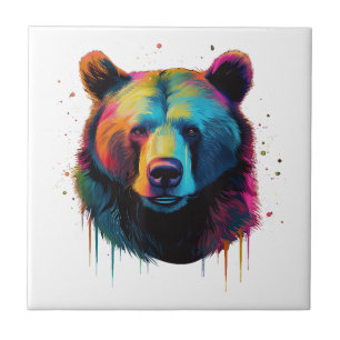 Azulejo Amantes de osos grizzly Pop Art Gran oso grizzly