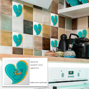 Azulejo Amantes del café muackS Latte