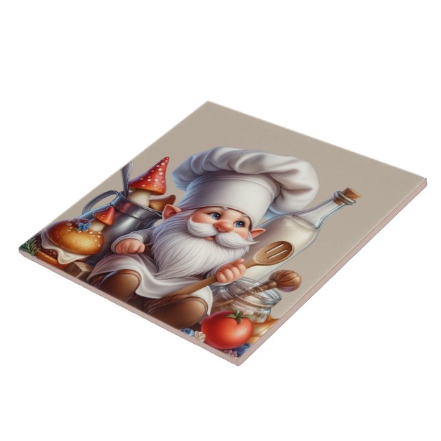 Azulejo Amantes del chef de Cute gnome (Lado)