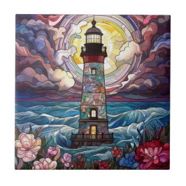 Azulejo amantes del faro de playa