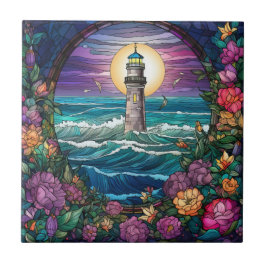 Azulejo amantes del faro de playa